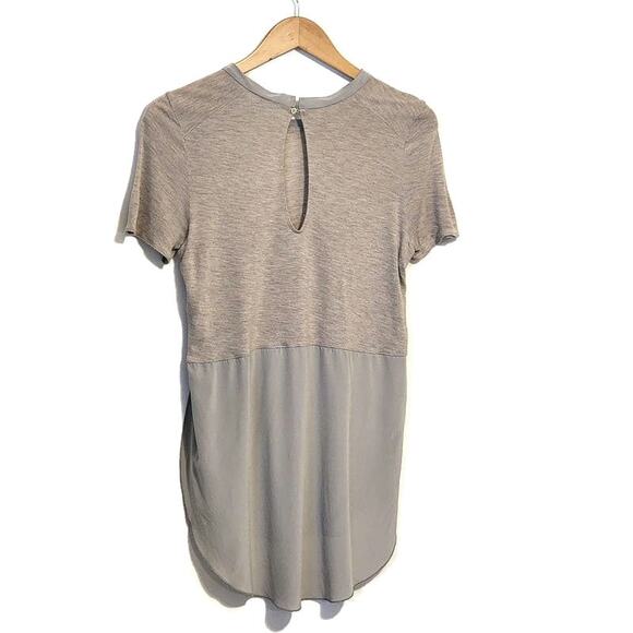 Aritzia Wilfred Silk Rayon Short Sleeve Hi Low Minimalist Tunic Top Size S - Picture 5 of 11